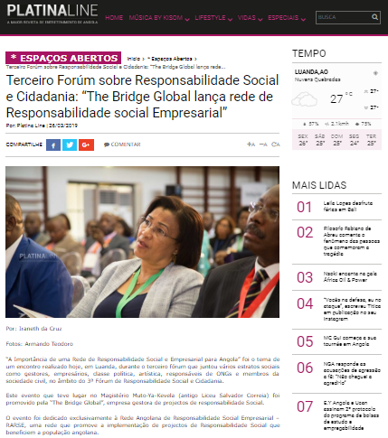 Terceiro Fórum sobre Responsabilidade Social e Cidadania: “TheBridgeGlobal lança rede de Responsabilidade social Empresarial”