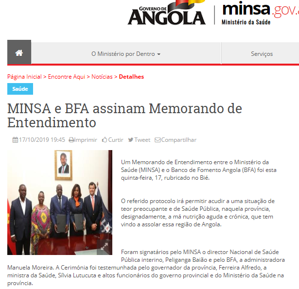 MINSA e BFA Assinam Memorando de Entendimento - MINSA