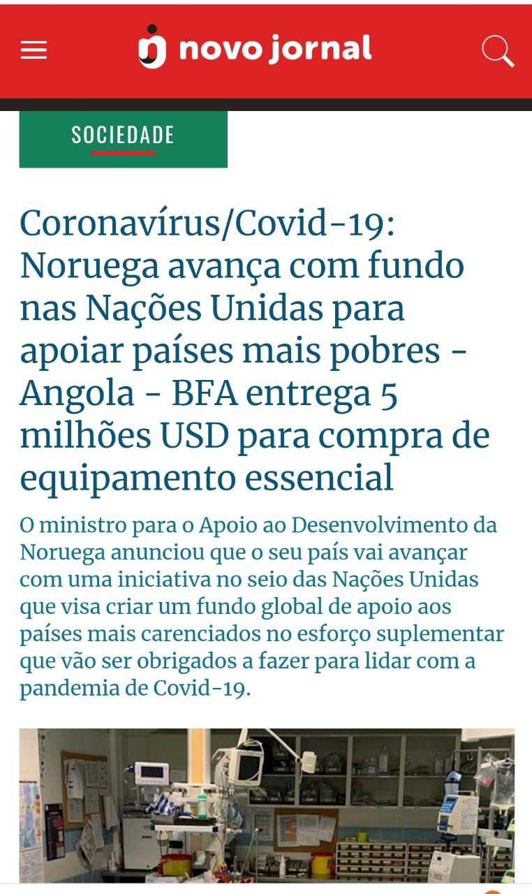 BFA Entrega 5 Milhões  USD para Compra de Equipamento Essencial - Novo Jornal