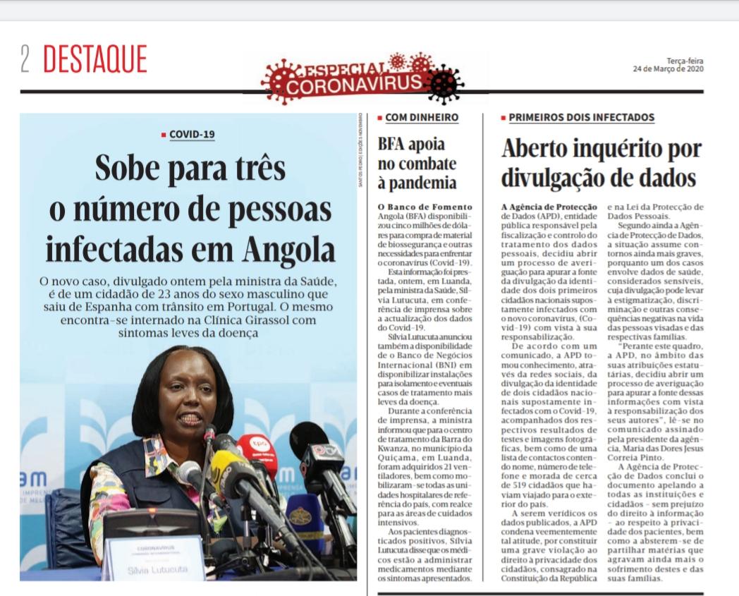 BFA Apoia no Combate à Pandemia - Jornal de Angola