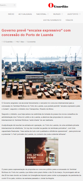 Governo Prevê “Encaixe Expressivo” com Concessão do Porto de Luanda - o Guardião