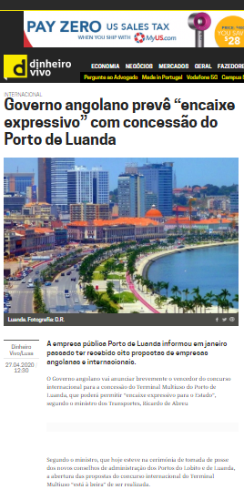 Governo Angolano Prevê “Encaixe Expressivo” com Concessão do Porto de Luanda - Dinheiro Vivo